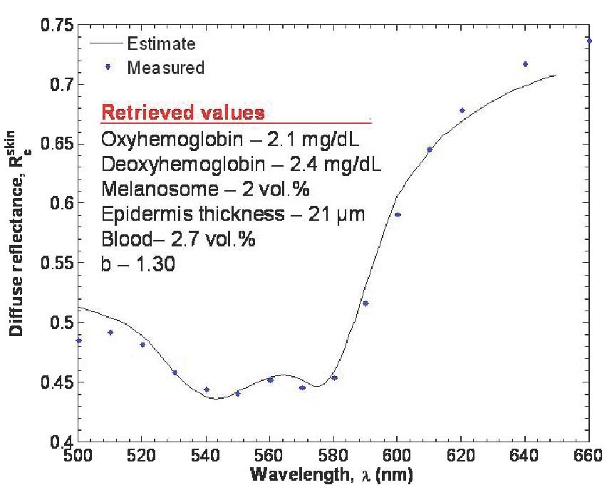 Figure from the explainer: Oxygen saturation, melanin content, and epidermis thickness from diffuse reflectance