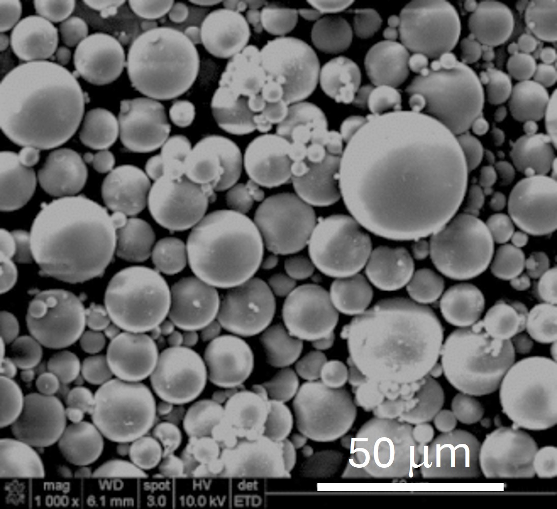 SEM image of PCM microcapsules.